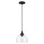 4_1 Light Black Glass Pendant with Brushed Nickel Finish Accents more views