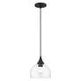 5_1 Light Black Glass Pendant with Brushed Nickel Finish Accents more views