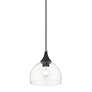 6_1 Light Black Glass Pendant with Brushed Nickel Finish Accents more views
