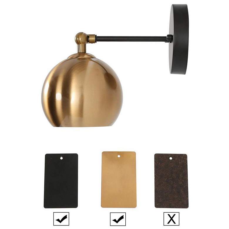 Image 2 1-Light Black Indoor Wall Sconce with Polished more views