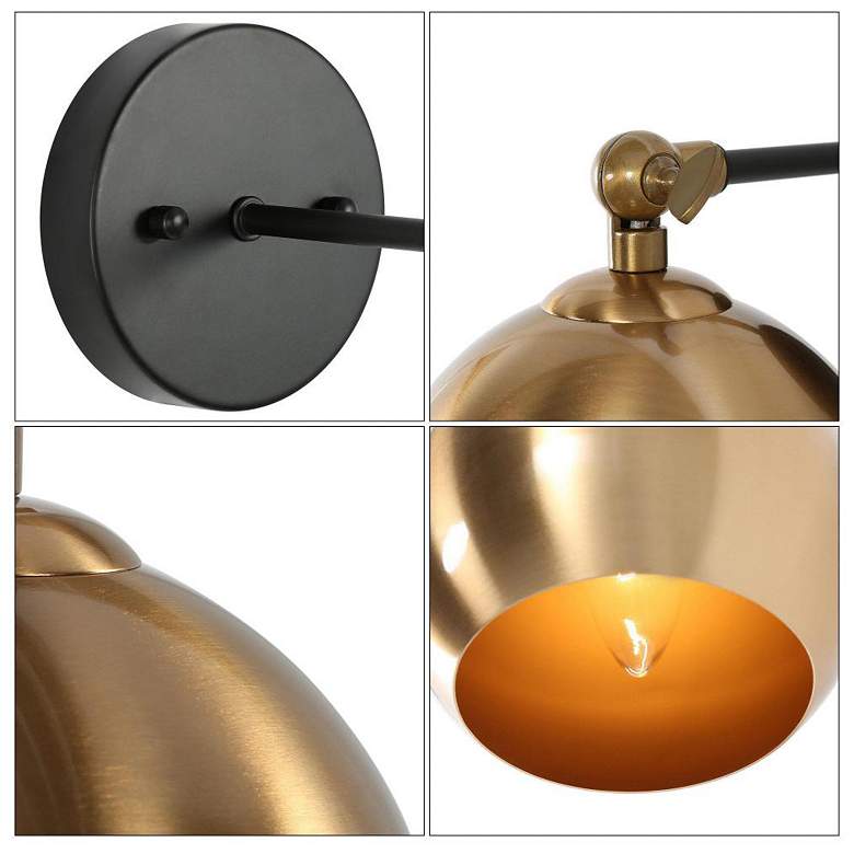Image 4 1-Light Black Indoor Wall Sconce with Polished more views