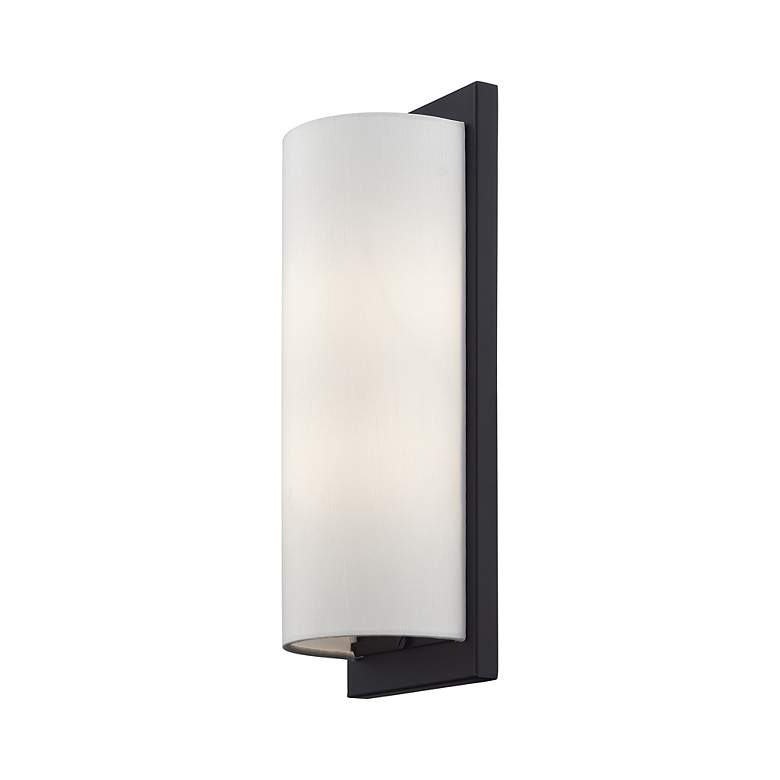 Image 5 1 Light Black Large ADA Sconce with Off-White Shade more views
