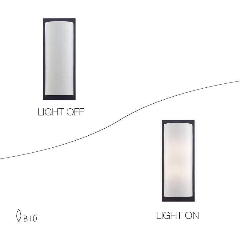 Image 7 1 Light Black Large ADA Sconce with Off-White Shade more views