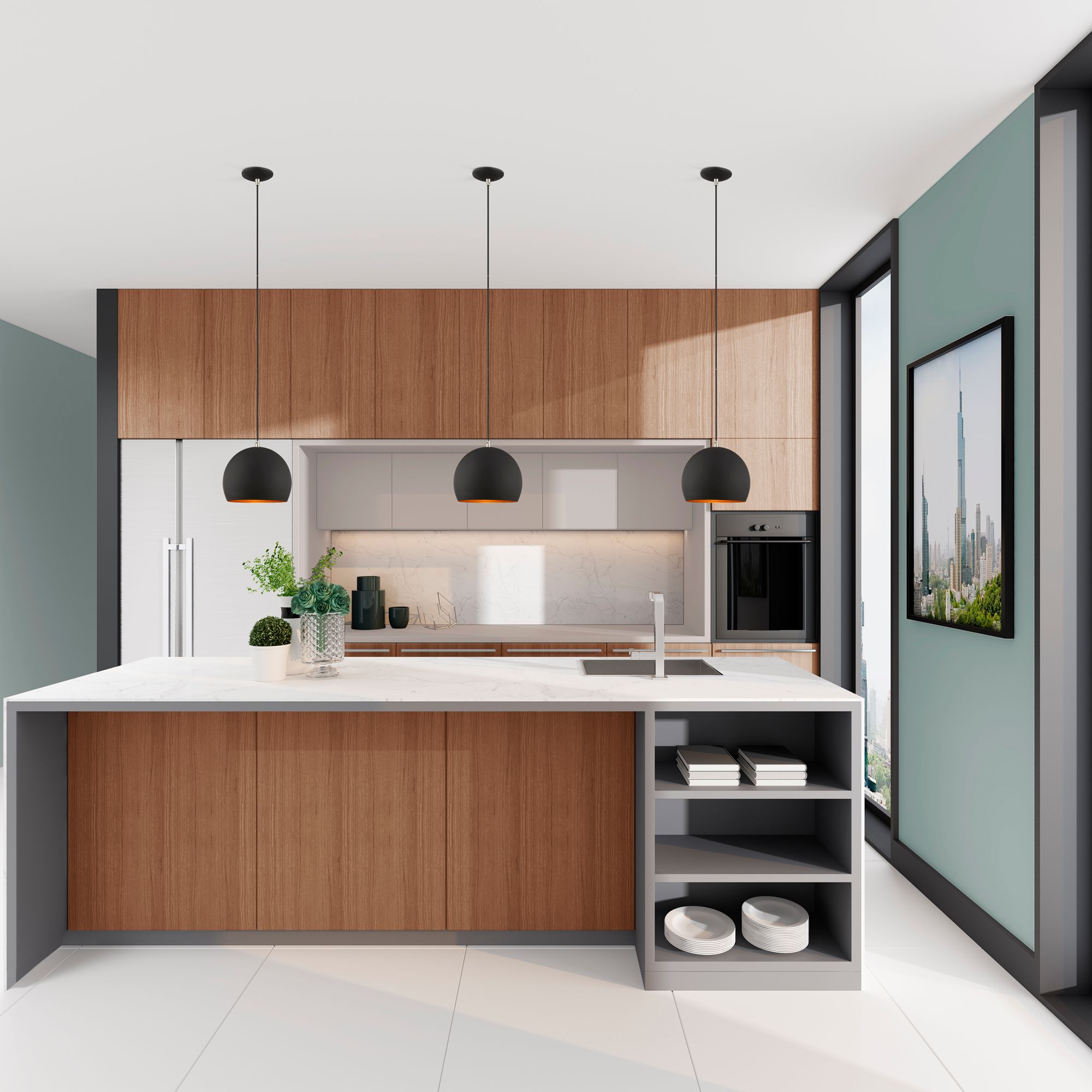 1 Light Black Mini Pendant