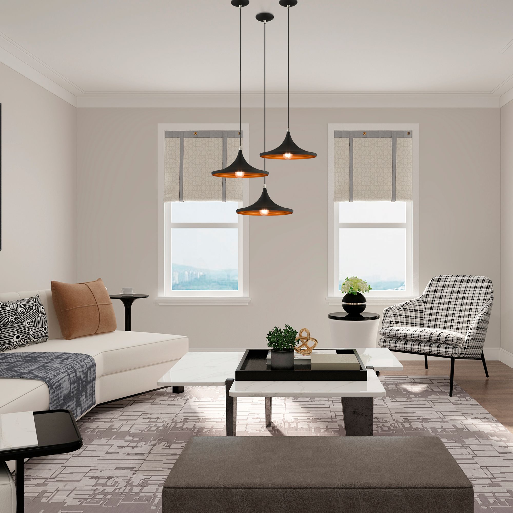 1 Light Black Mini Pendant in scene