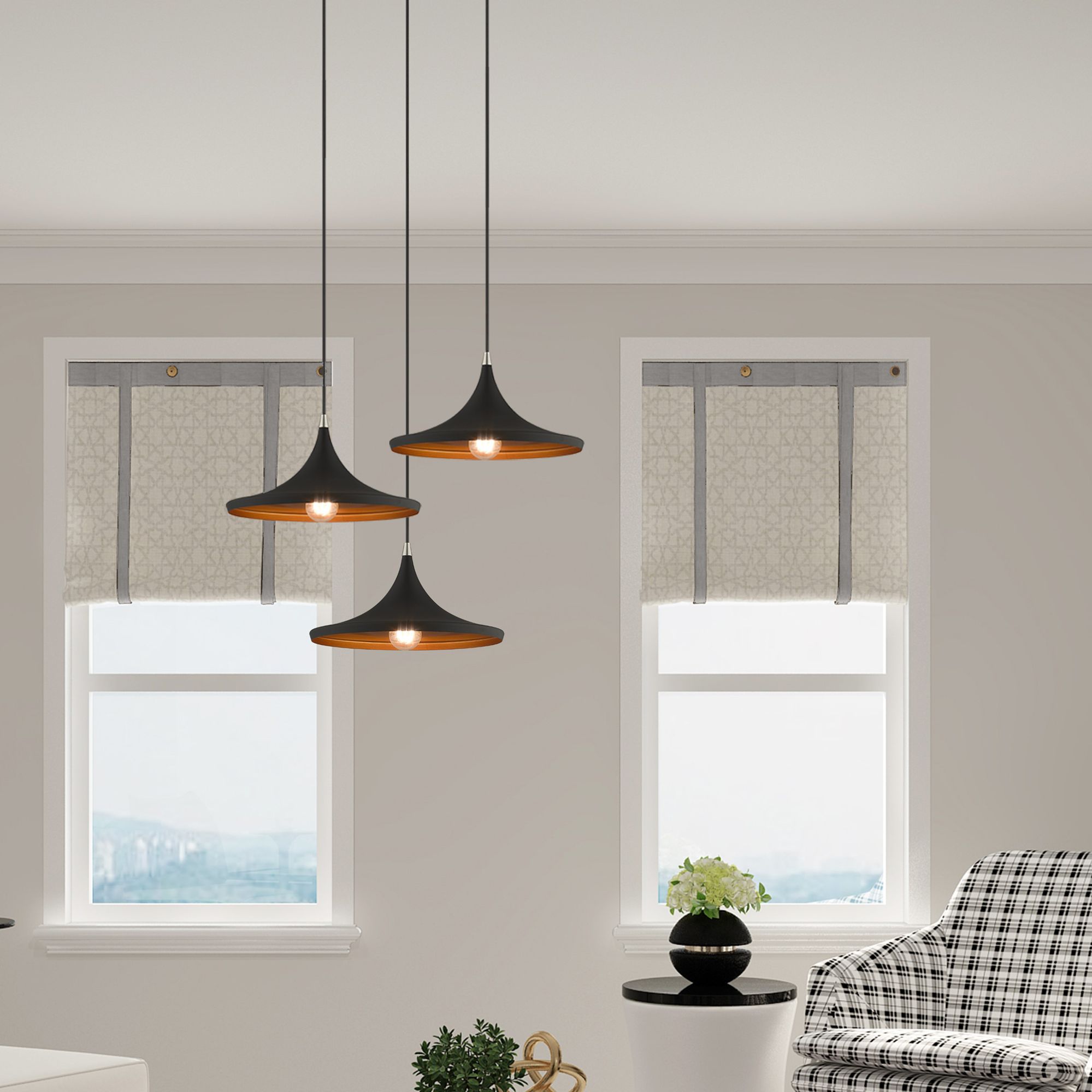 1 Light Black Mini Pendant in scene