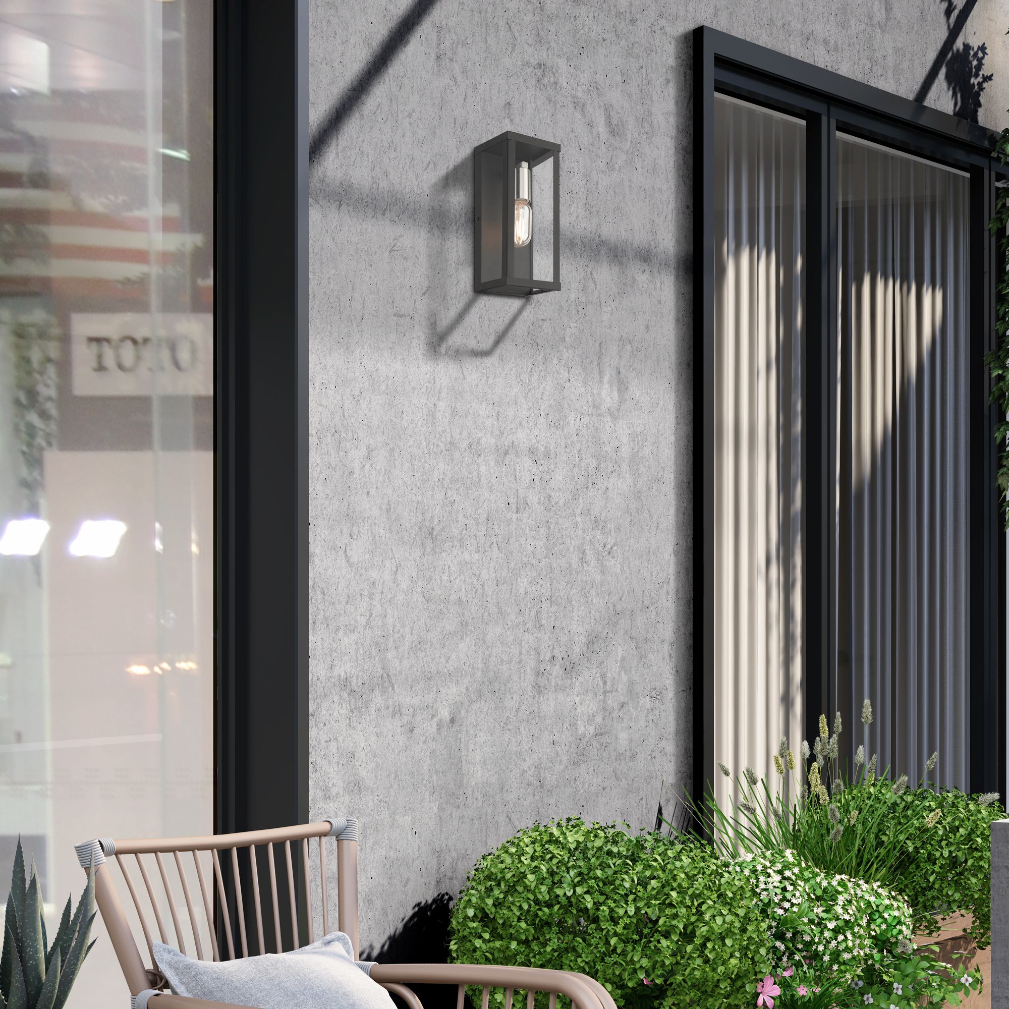 1 Light Black Outdoor ADA Medium Wall Lantern