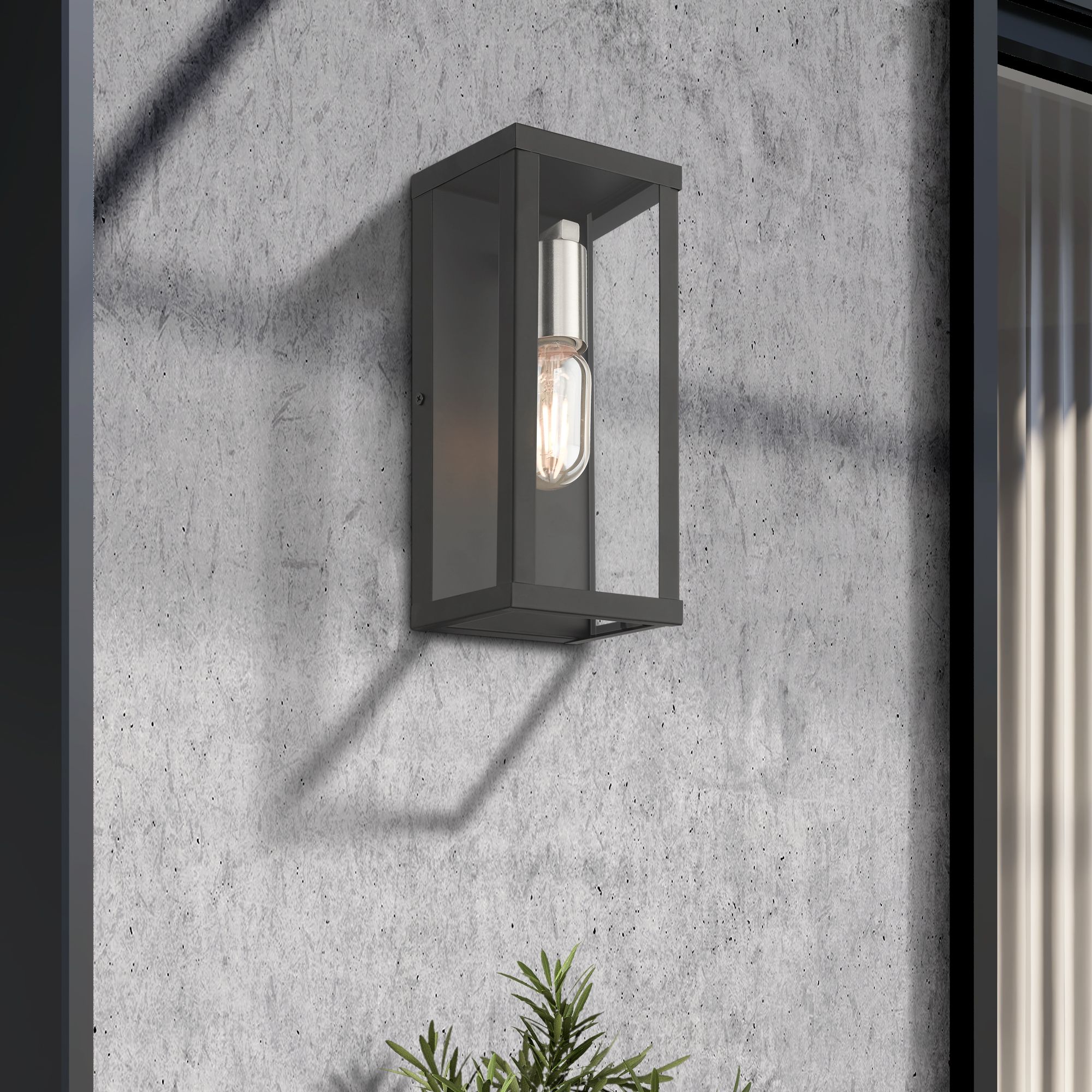 1 Light Black Outdoor ADA Medium Wall Lantern