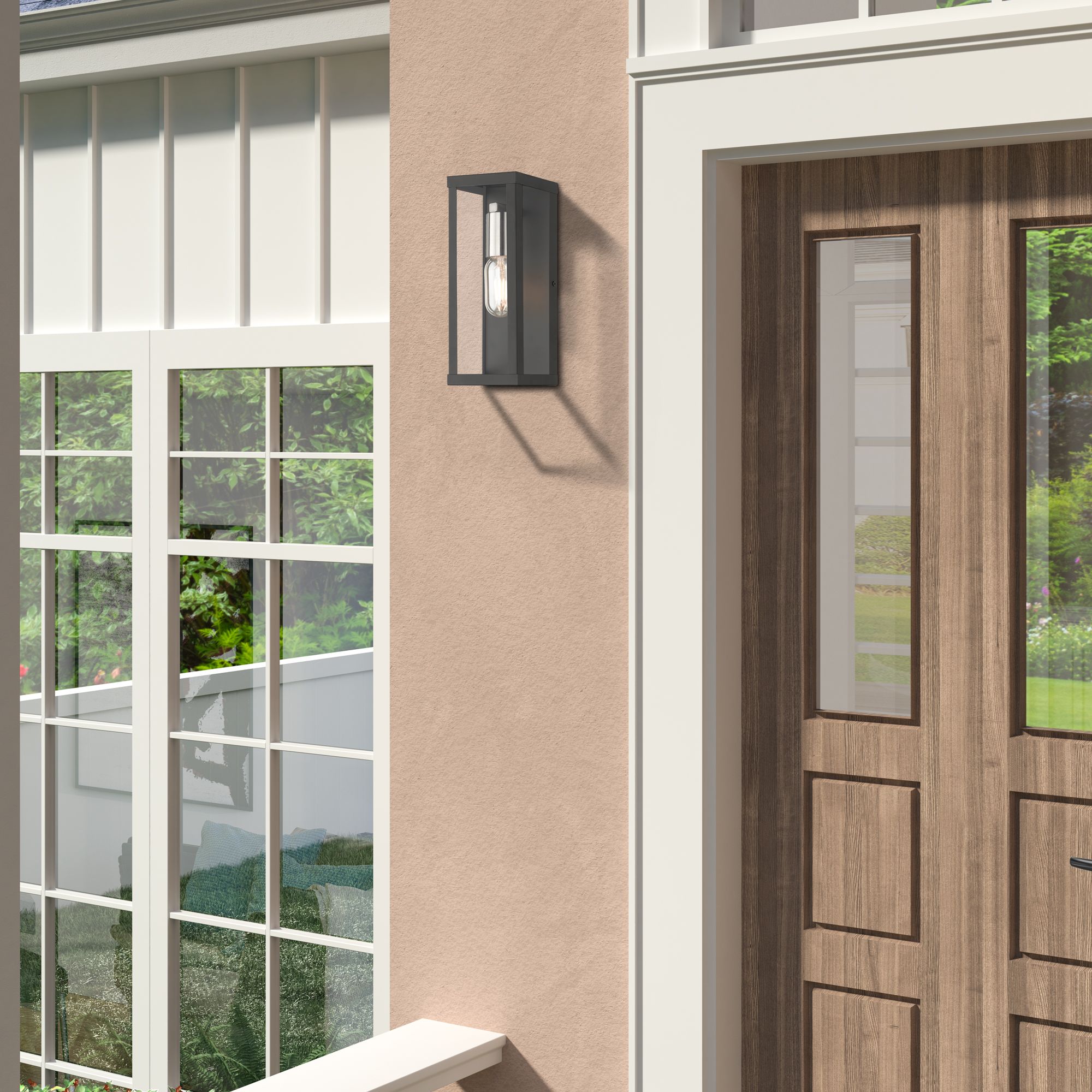 1 Light Black Outdoor ADA Medium Wall Lantern