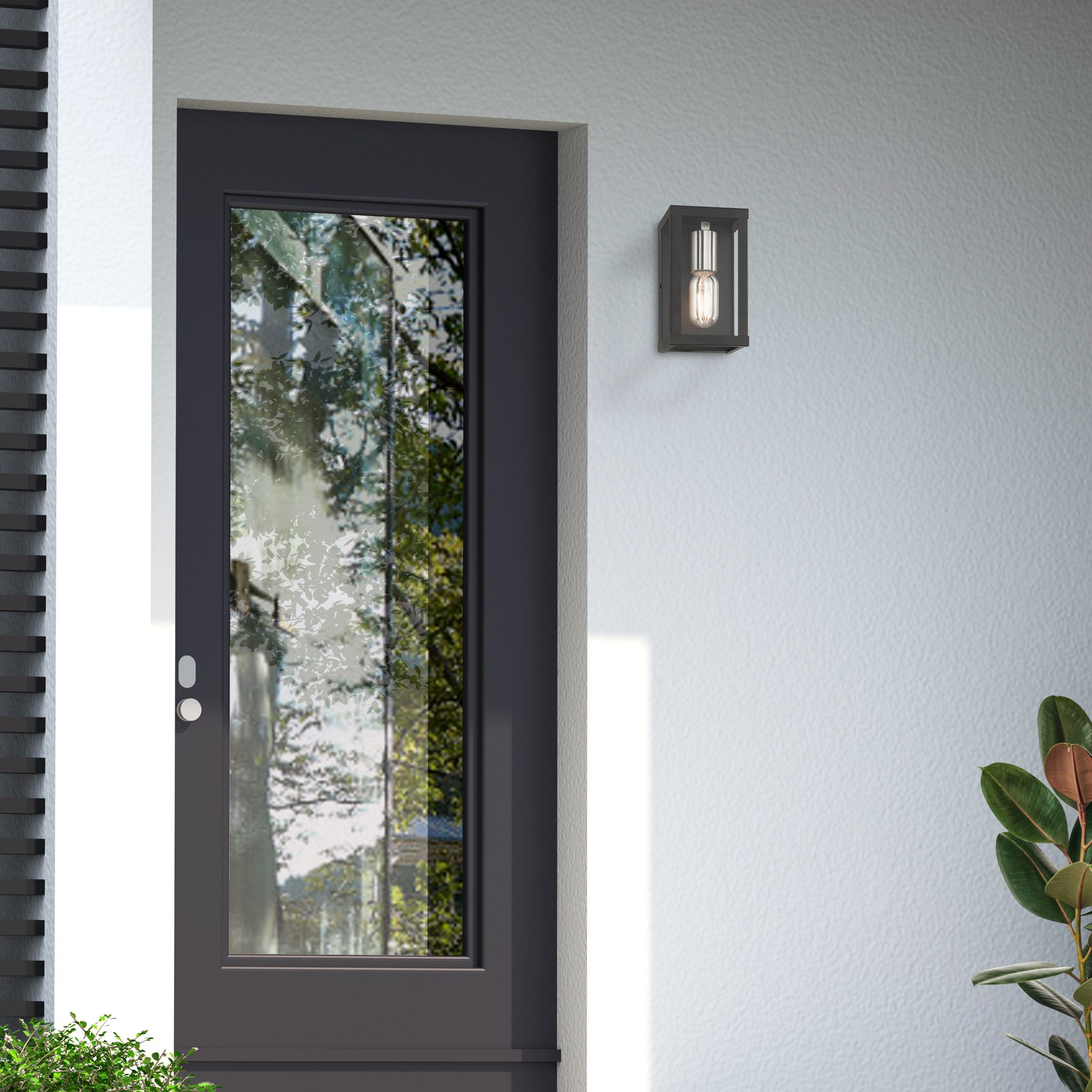 1 Light Black Outdoor ADA Small Wall Lantern