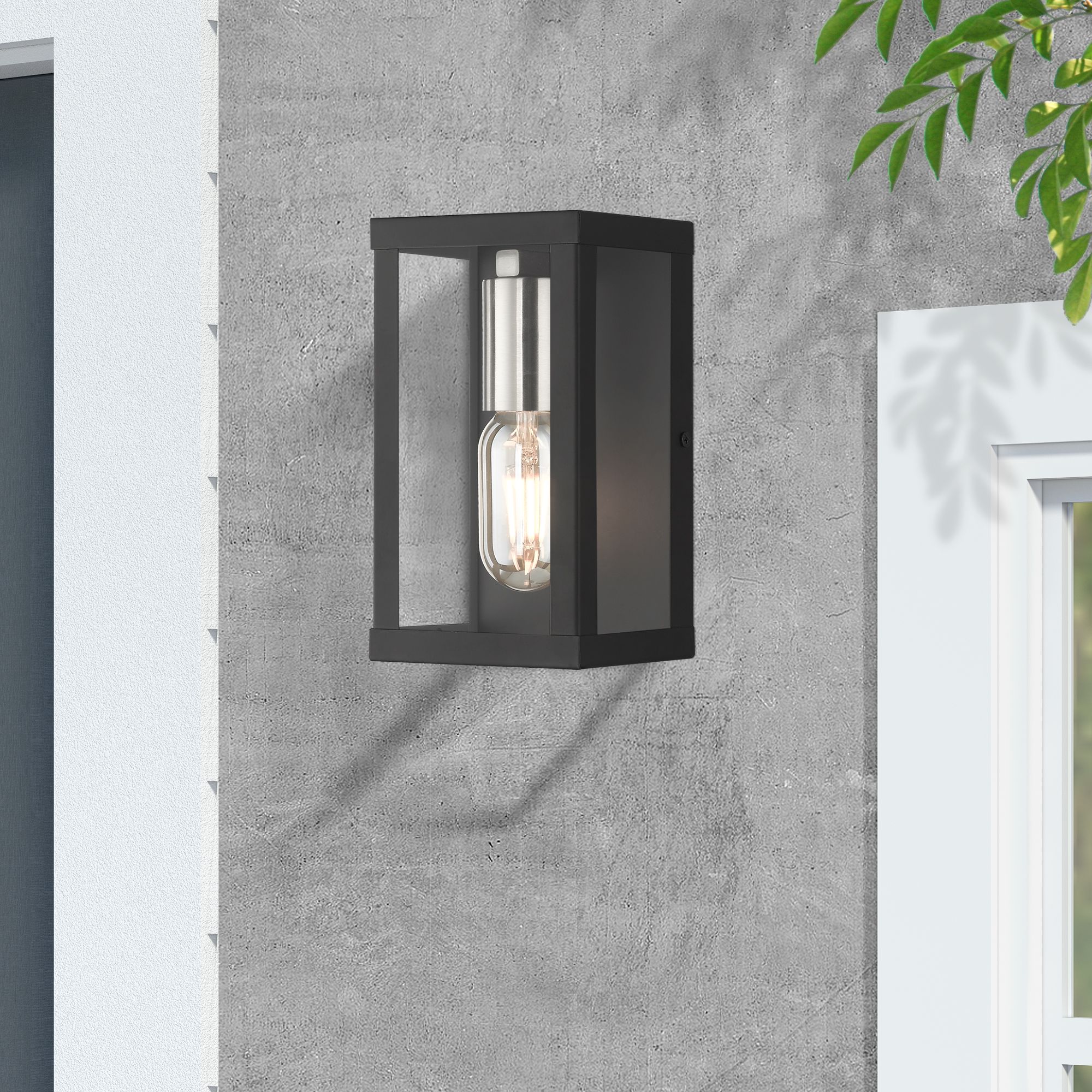 1 Light Black Outdoor ADA Small Wall Lantern