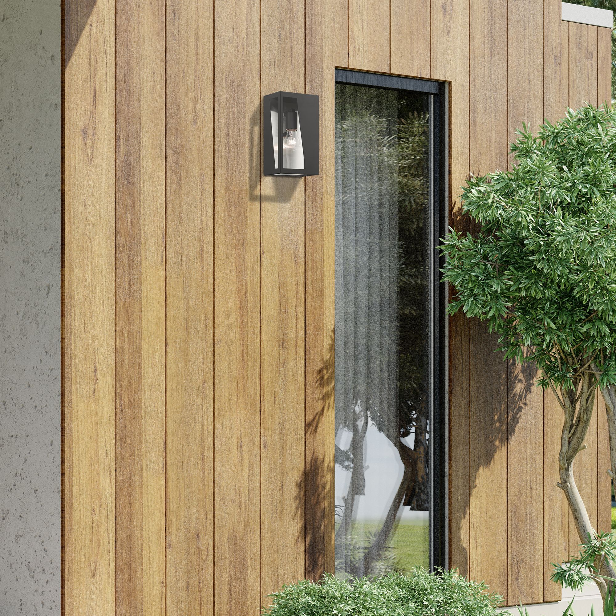 1 Light Black Outdoor Medium ADA Wall Lantern