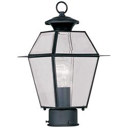 1 Light Black Outdoor Post Top Lantern