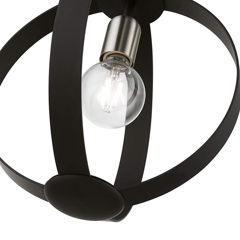 Image 6 1 Light Black Pendant with Brushed Nickel Accents more views