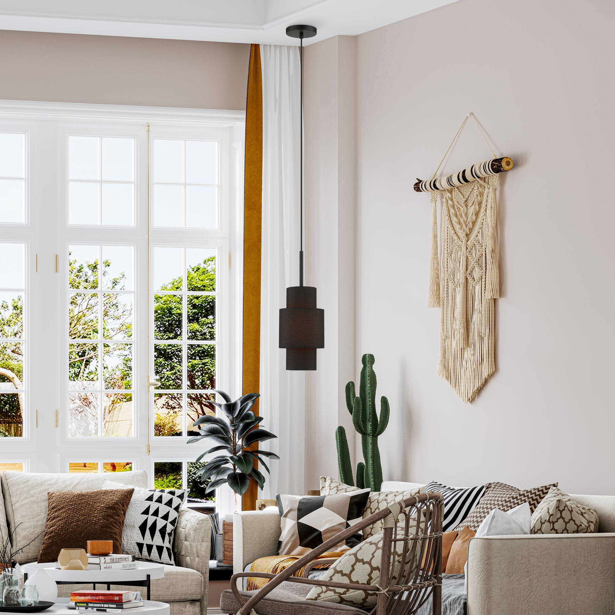 1 Light Black Pendant