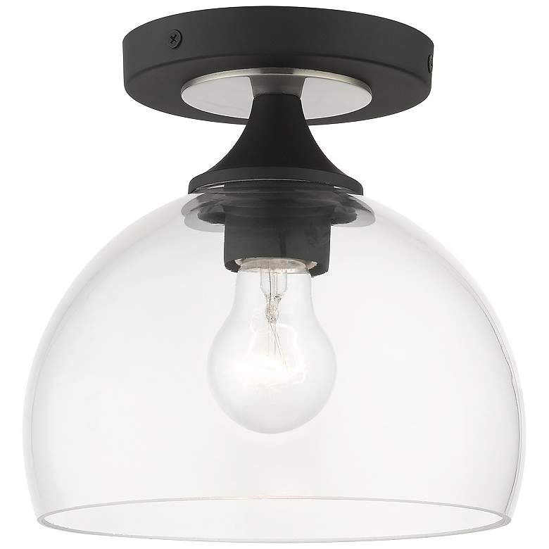 Image 1 1 Light Black Semi-Flush with Brushed Nickel Finish Accents