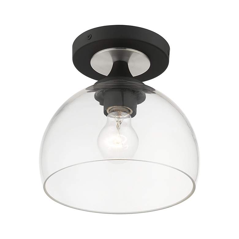 Image 5 1 Light Black Semi-Flush with Brushed Nickel Finish Accents more views