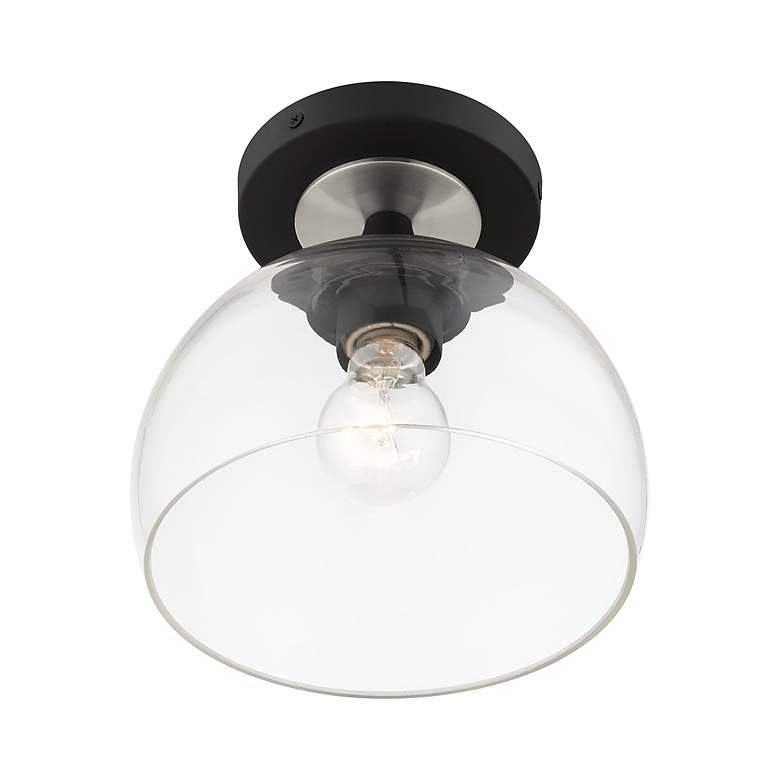 Image 6 1 Light Black Semi-Flush with Brushed Nickel Finish Accents more views