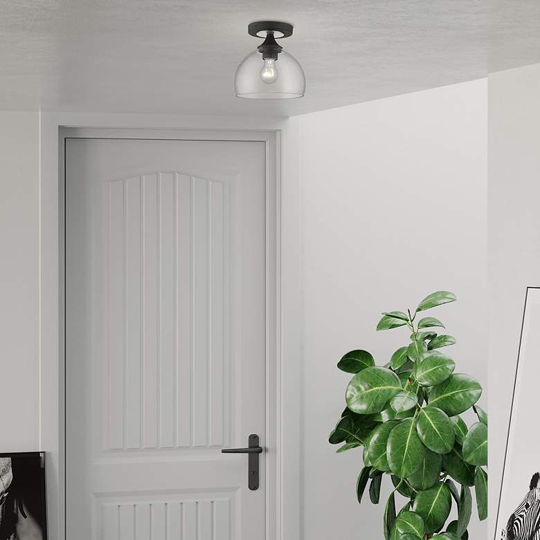 Image 7 1 Light Black Semi-Flush with Brushed Nickel Finish Accents more views