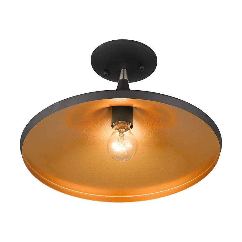 Image 6 1 Light Black Semi-Flush with Brushed Nickel Finish Accents more views