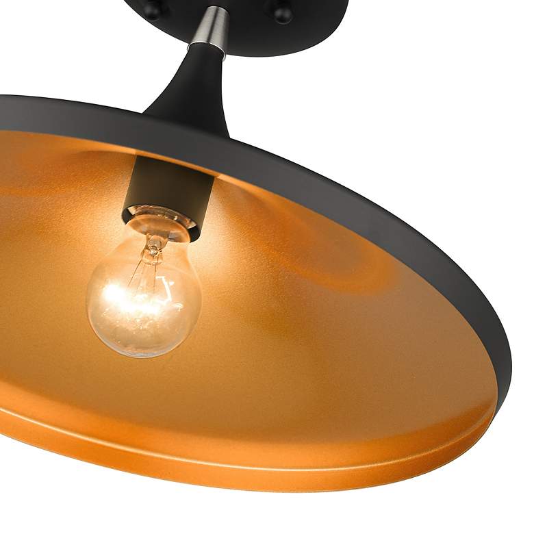 Image 7 1 Light Black Semi-Flush with Brushed Nickel Finish Accents more views