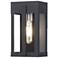 1 Light Black Small Outdoor Wall Lantern with Clear Glass