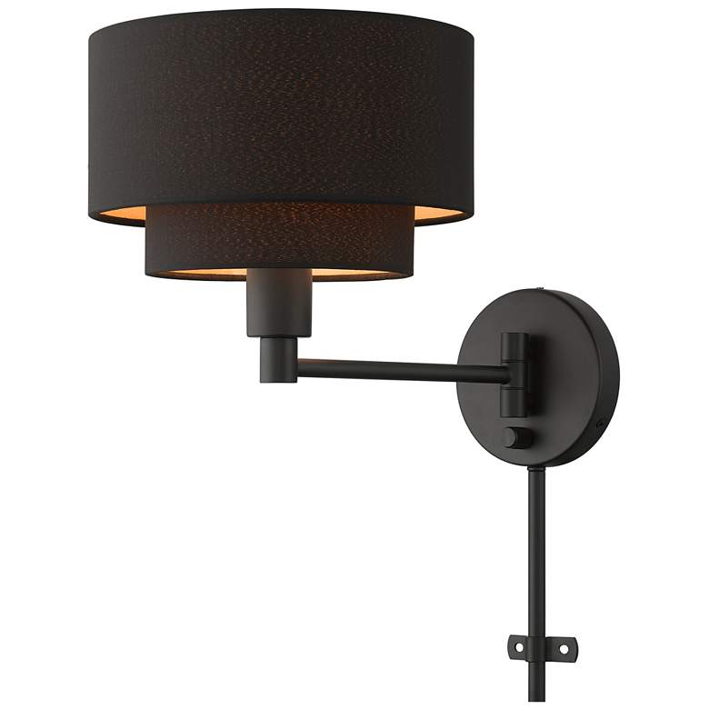 Image 1 1 Light Black Swing Arm Wall Lamp