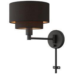 1 Light Black Swing Arm Wall Lamp