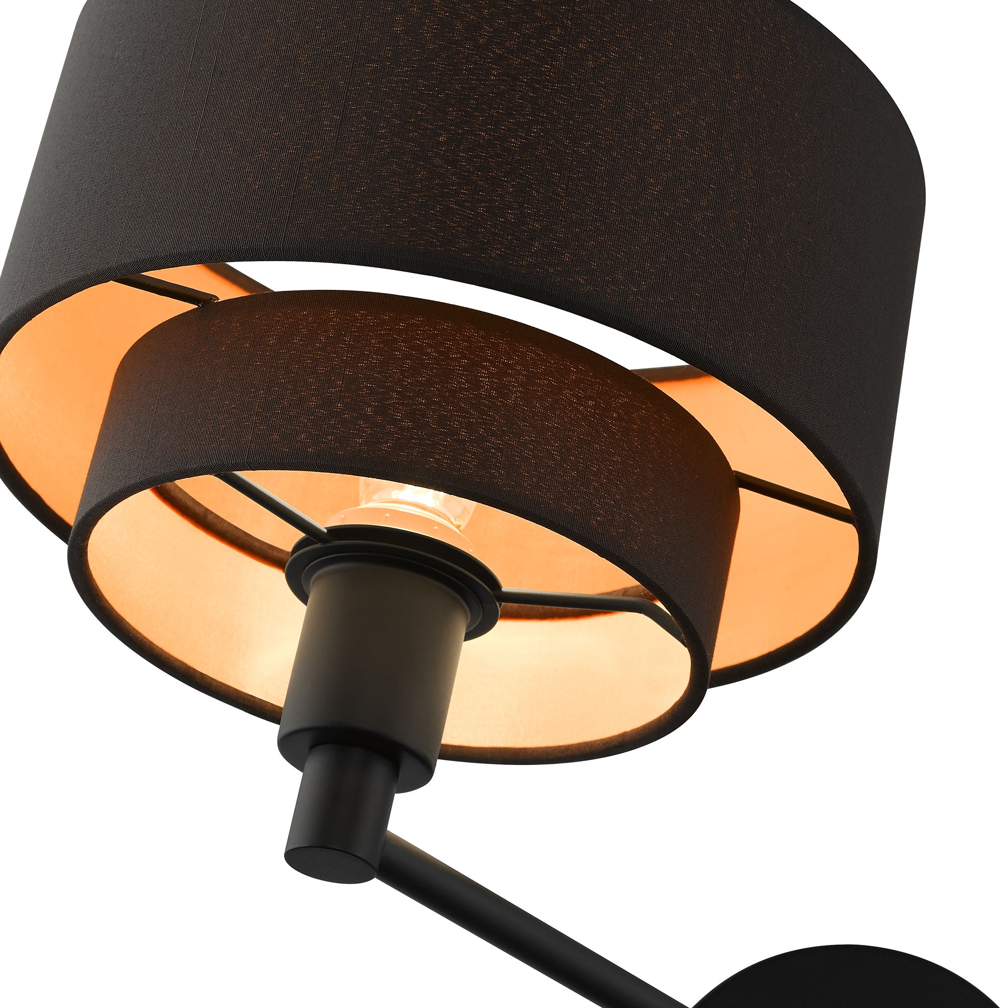 1 Light Black Swing Arm Wall Lamp