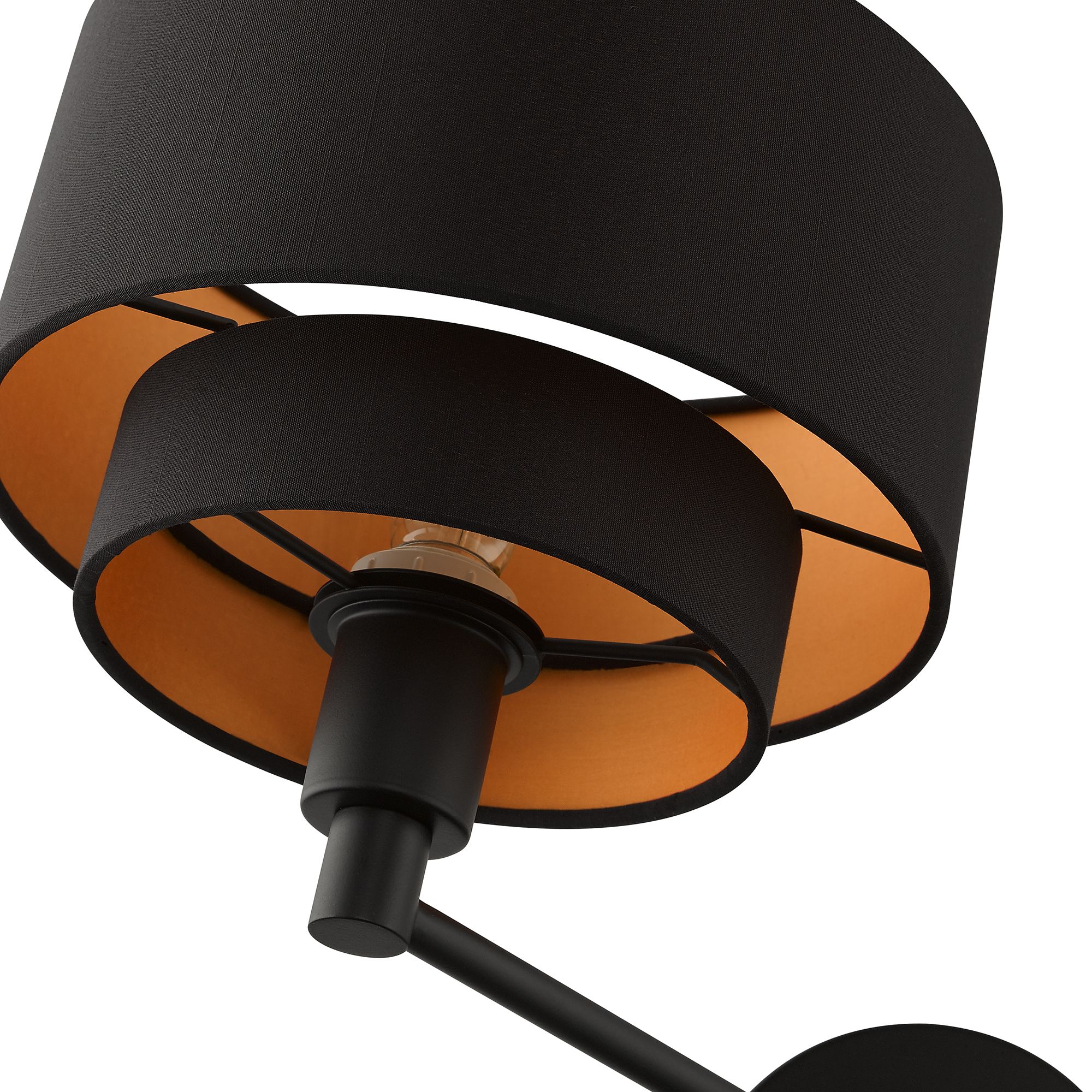 1 Light Black Swing Arm Wall Lamp