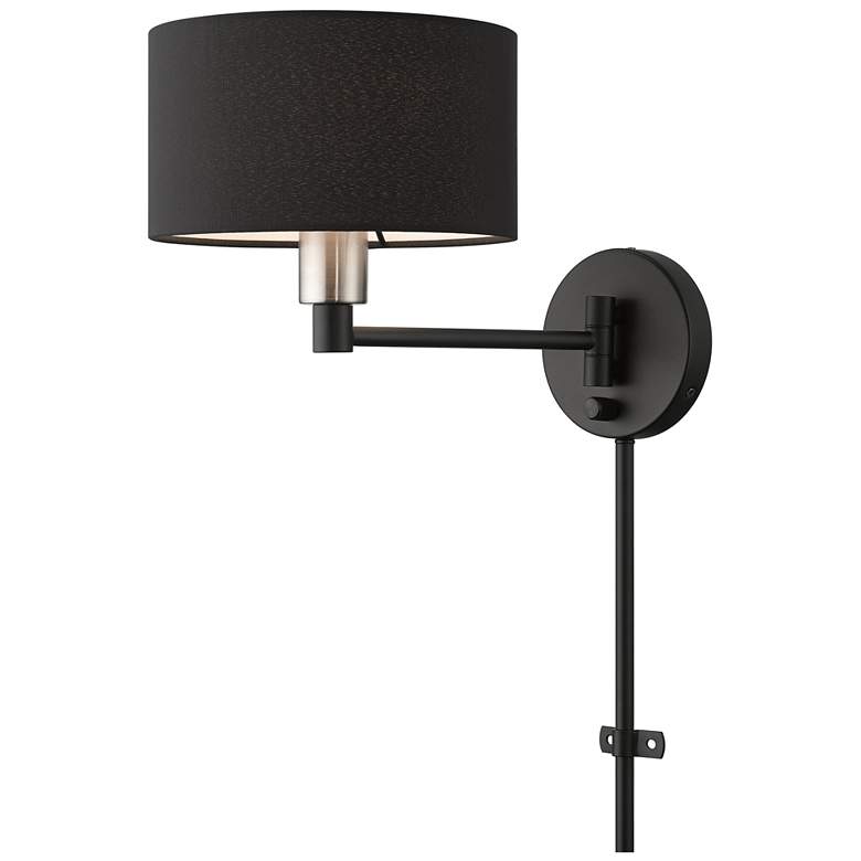 Image 1 1 Light Black Swing Arm Wall Lamp
