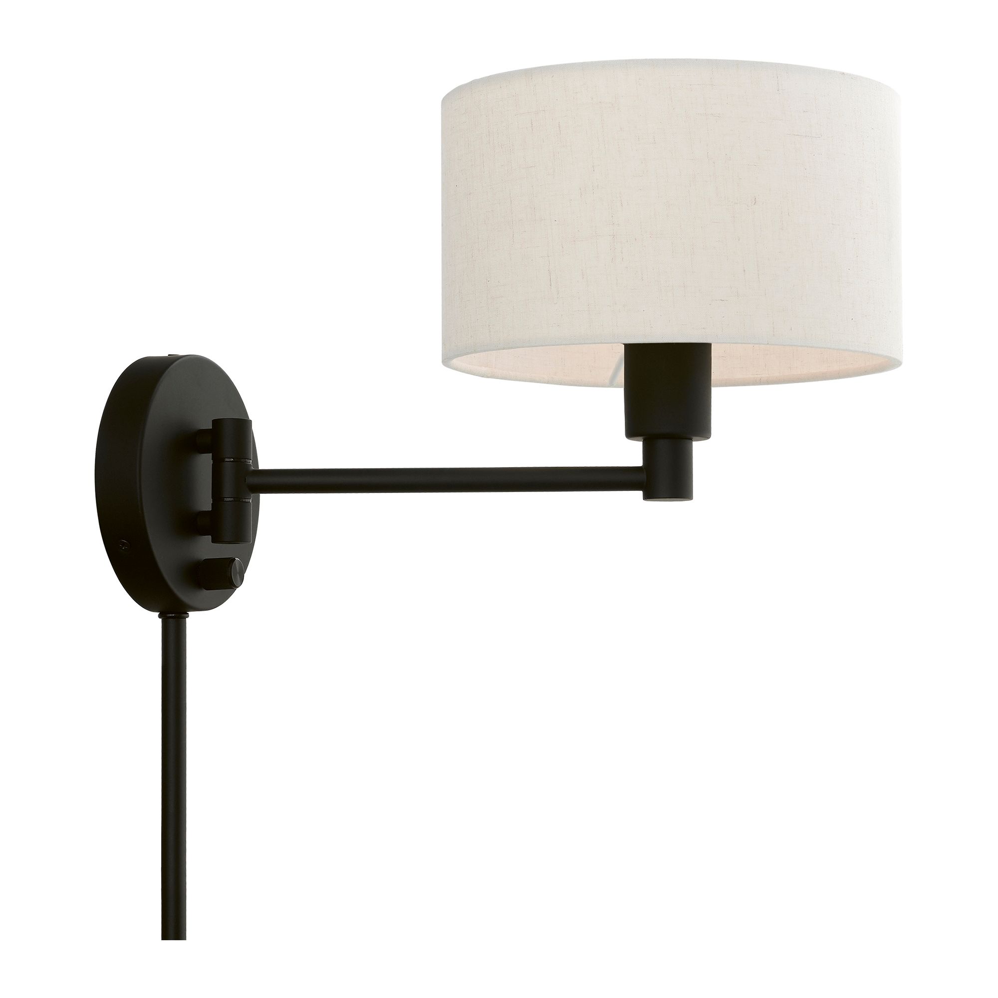 1 Light Black Swing Arm Wall Lamp in scene