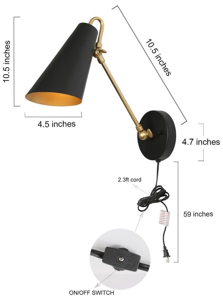 Image 2 1-Light Black Wall Sconce more views