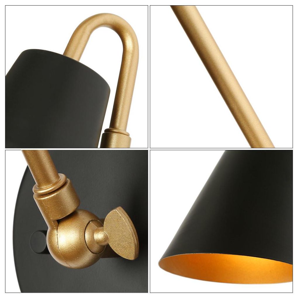 Image 3 1-Light Black Wall Sconce more views