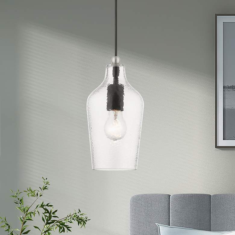 Image 1 1 Light Black with Brushed Nickel Accent Mini Pendant