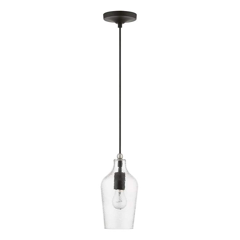 Image 3 1 Light Black with Brushed Nickel Accent Mini Pendant more views