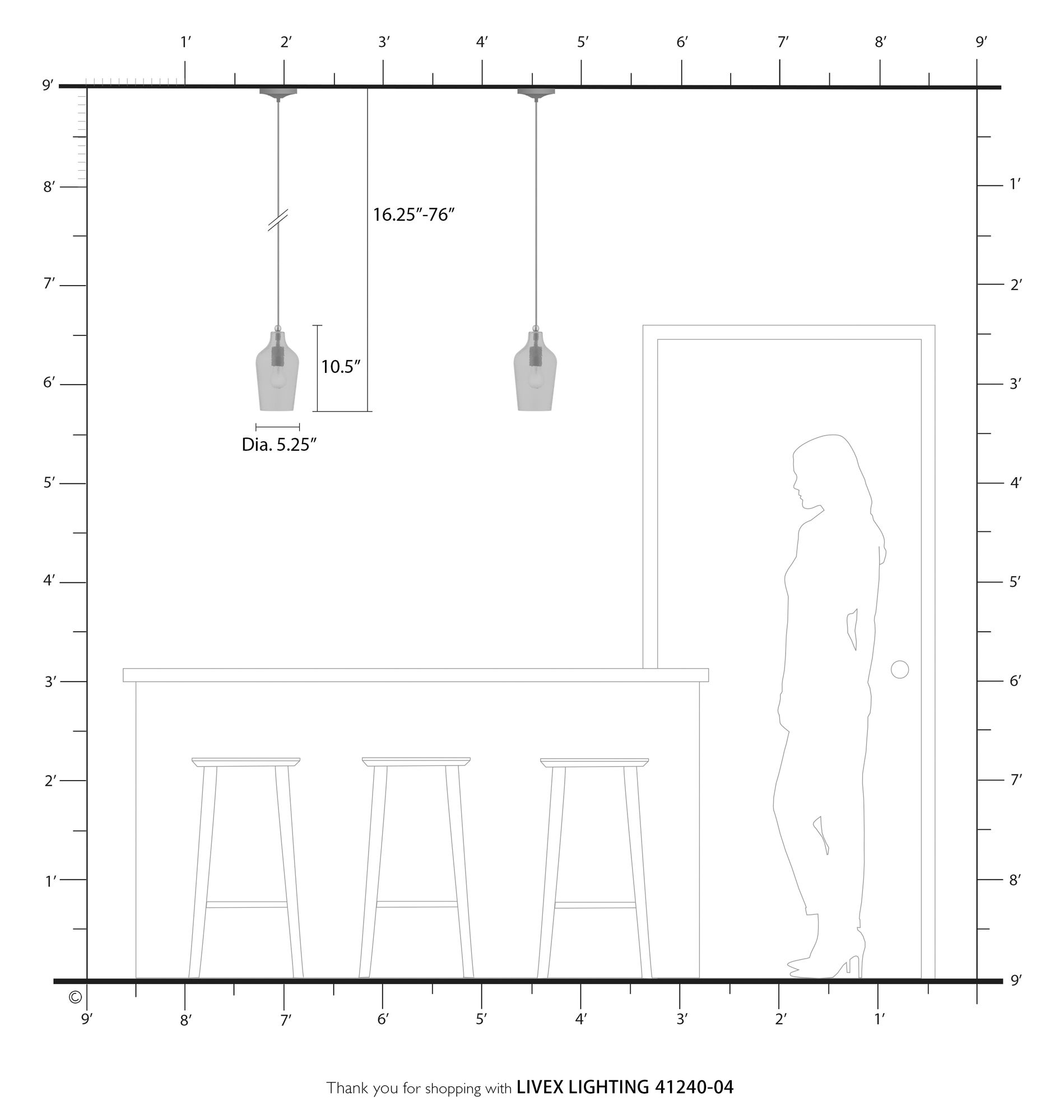 1 Light Black with Brushed Nickel Accent Mini Pendant