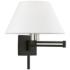 1 Light Black with Brushed Nickel Accent Swing Arm Wall Lamp