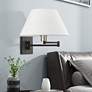 Thumbnail1 of 1 Light Black with Brushed Nickel Accent Swing Arm Wall Lamp