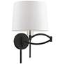 2_1 Light Black with Brushed Nickel Accent Swing Arm Wall Lamp