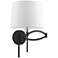 1 Light Black with Brushed Nickel Accent Swing Arm Wall Lamp