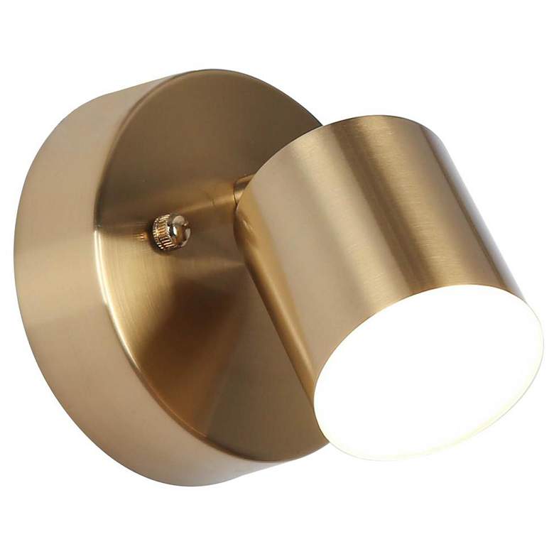 Image 1 1-Light Brass Acrylic Integrated LED Wall Sconce