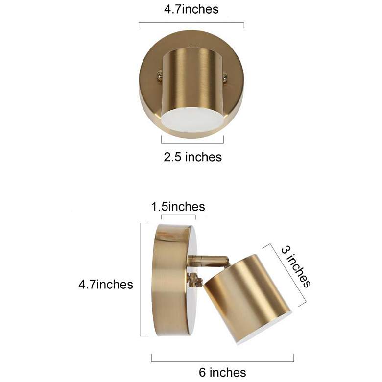 Image 2 1-Light Brass Acrylic Integrated LED Wall Sconce more views
