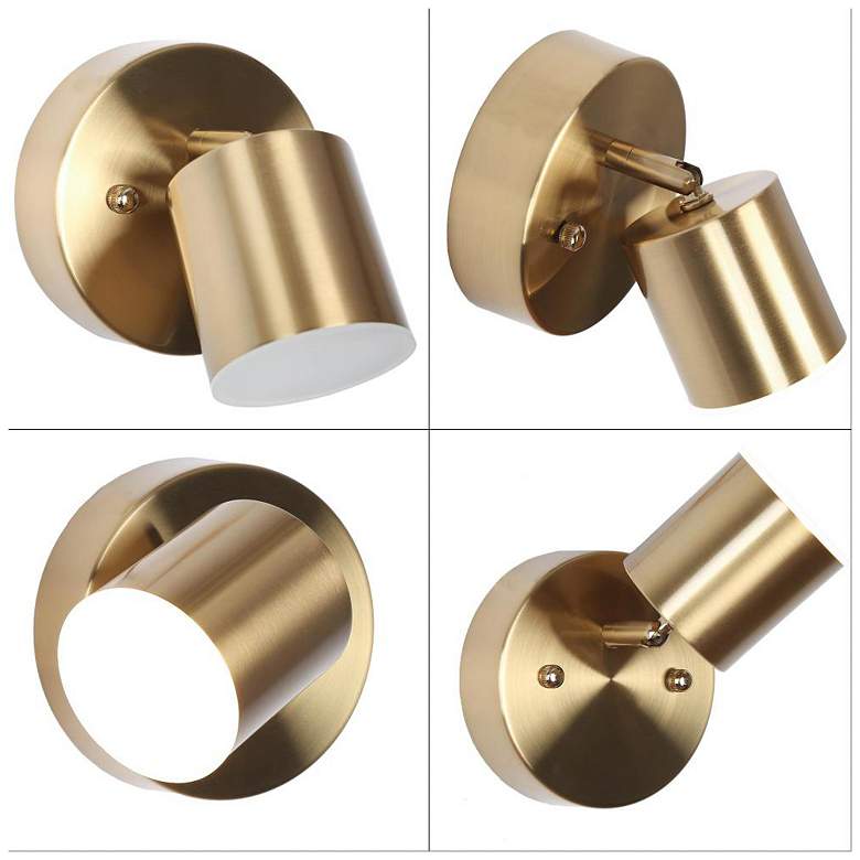 Image 3 1-Light Brass Acrylic Integrated LED Wall Sconce more views