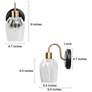 Thumbnail2 of 1-Light Brass Gold and Black Glass Wall Sconce more views