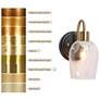 Thumbnail4 of 1-Light Brass Gold and Black Glass Wall Sconce more views