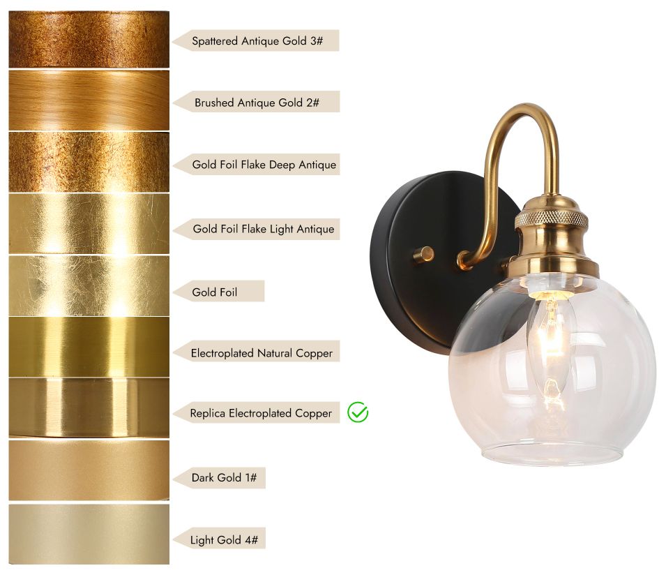 Image 4 1-Light Brass Gold Bathroom  Wall Sconce more views