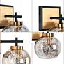 Thumbnail3 of 1-Light Brass Gold Wall Sconce with Globe Mercury Glass more views