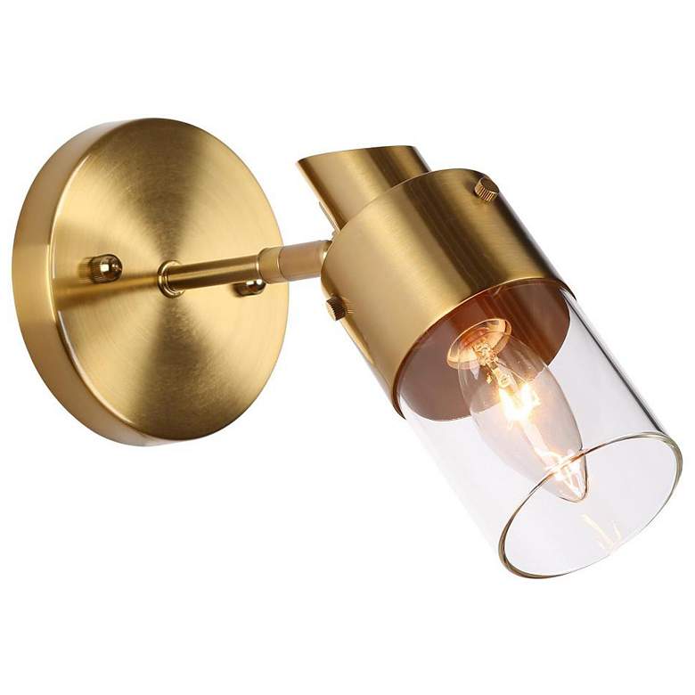 Image 1 1-Light Brass Gold Wall Sconce