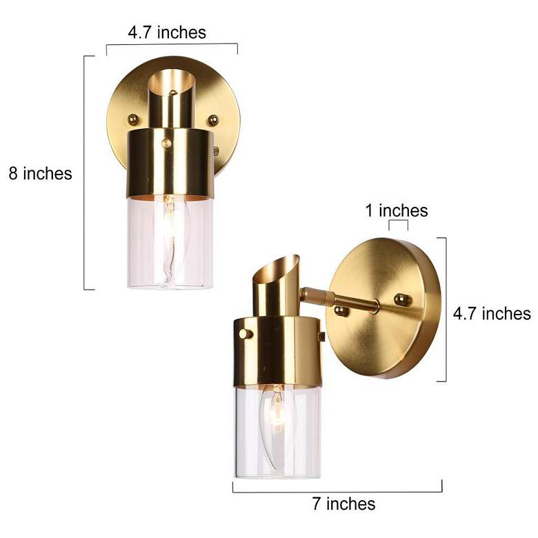 Image 2 1-Light Brass Gold Wall Sconce more views